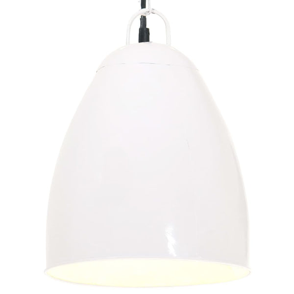 Weiße Hängelampe Industriestil 32cm