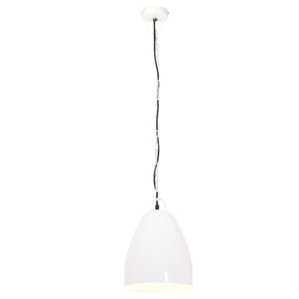 Weiße Hängelampe Industriestil 32cm
