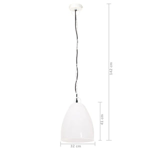 Weiße Hängelampe Industriestil 32cm