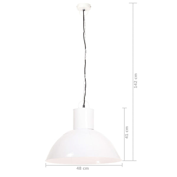 Weiße Hängelampe, 48cm, E27, 25W
