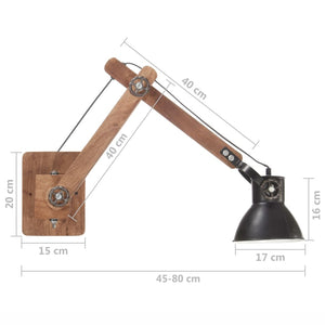 Industrie Wandleuchte Schwarz E27