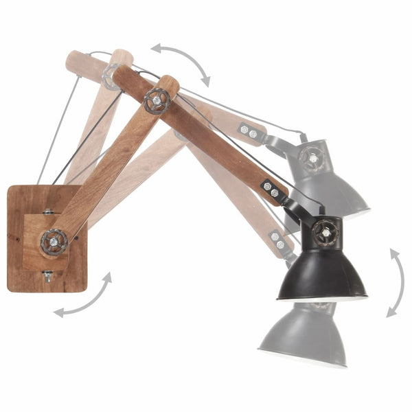 Industrie Wandleuchte Schwarz E27