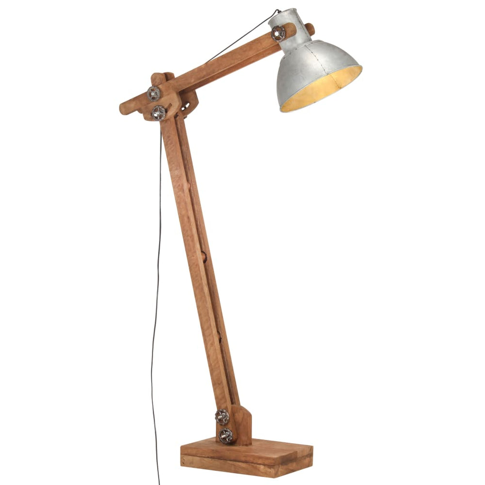 Stehlampe Silber Mango Massivholz E27