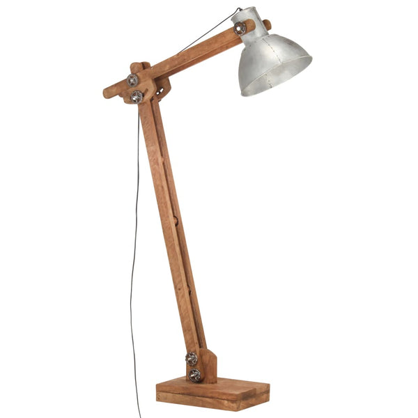 Stehlampe Silber Mango Massivholz E27