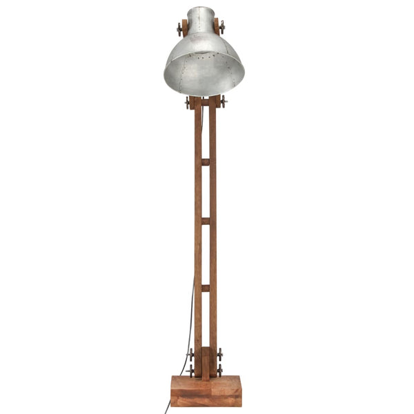 Stehlampe Silber Mango Massivholz E27