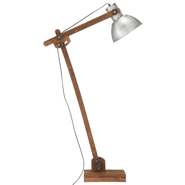 Stehlampe Silber Mango Massivholz E27