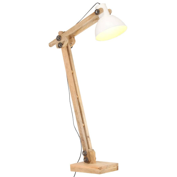 Weiße Stehlampe Mango Massivholz E27