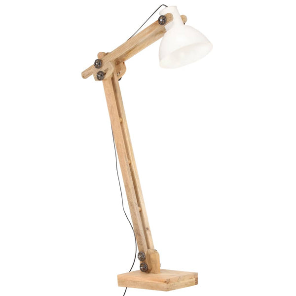 Weiße Stehlampe Mango Massivholz E27