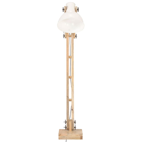 Weiße Stehlampe Mango Massivholz E27