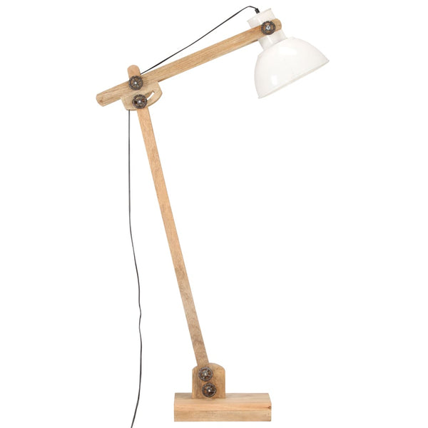 Weiße Stehlampe Mango Massivholz E27