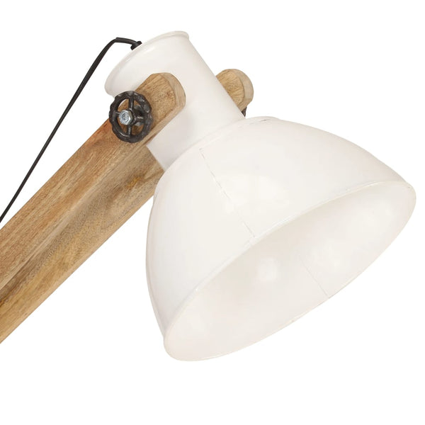 Weiße Stehlampe Mango Massivholz E27