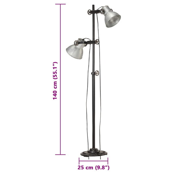 Stehlampe 2-flammig Silber E27