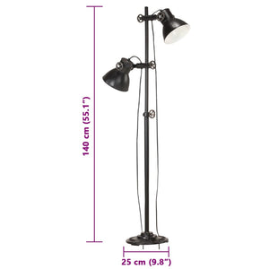 Schwarze 2-flammige Stehlampe E27