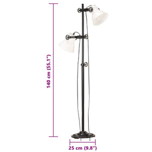 Weiße Stehlampe mit 2 Lampen