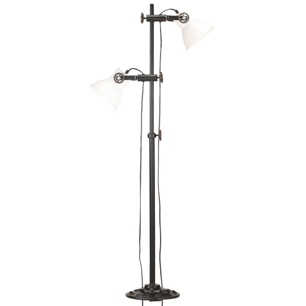 Weiße Stehlampe mit 2 Lampen