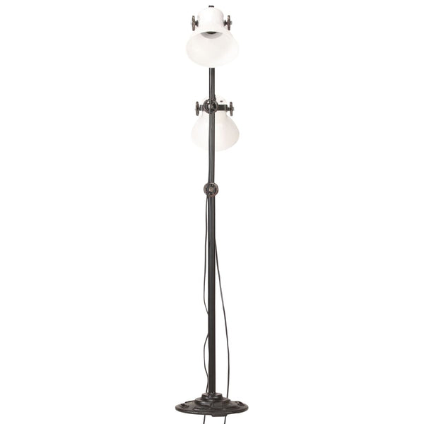 Weiße Stehlampe mit 2 Lampen