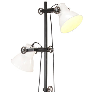 Weiße Stehlampe mit 2 Lampen