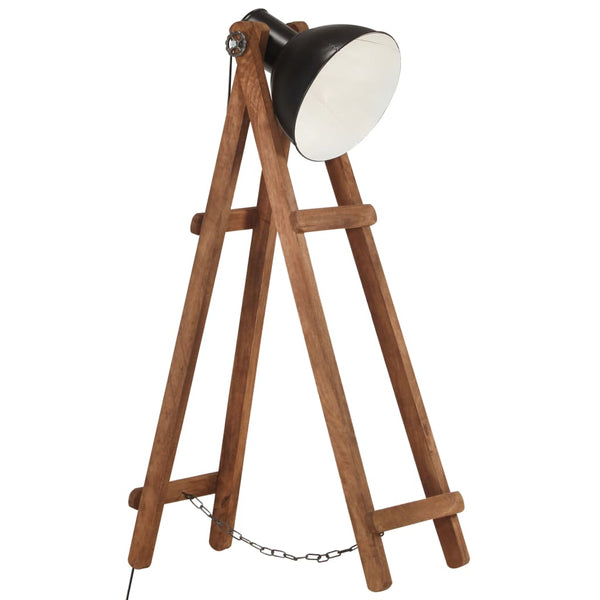 vidaXL Lampadaire noir Bois de manguier massif E27