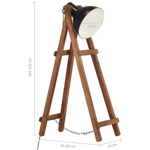 vidaXL Lampadaire noir Bois de manguier massif E27