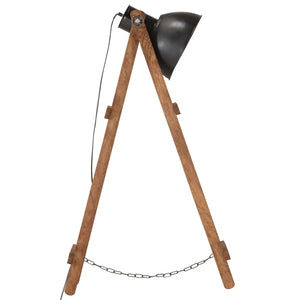 vidaXL Lampadaire noir Bois de manguier massif E27