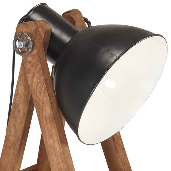 vidaXL Lampadaire noir Bois de manguier massif E27