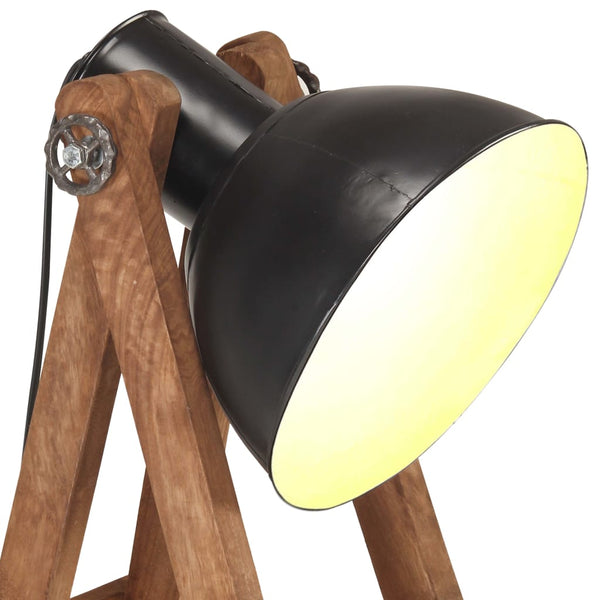 vidaXL Lampadaire noir Bois de manguier massif E27