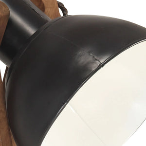 vidaXL Lampadaire noir Bois de manguier massif E27
