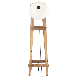 3er Set Stehlampen Weiß Mango Massivholz E27