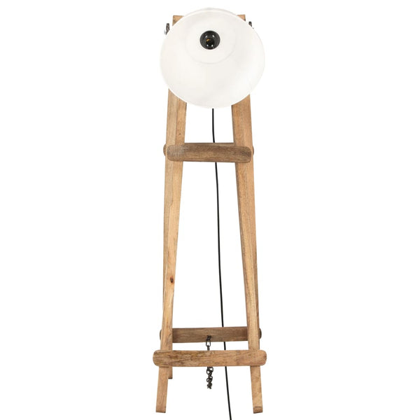 3er Set Stehlampen Weiß Mango Massivholz E27