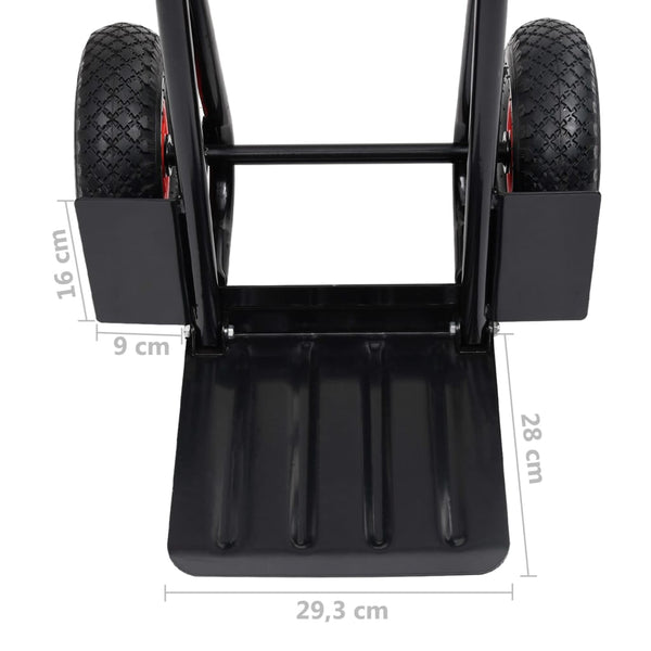 Teleskop-Sackkarre 200 kg Schwarz und Rot