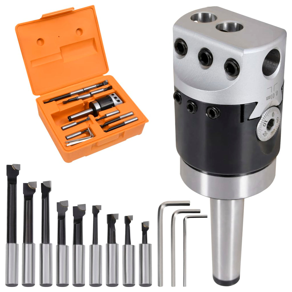 vidaXL Kit d'outils de perçage 15 pcs Tête d'alésage 50 mm MT2-F1-12