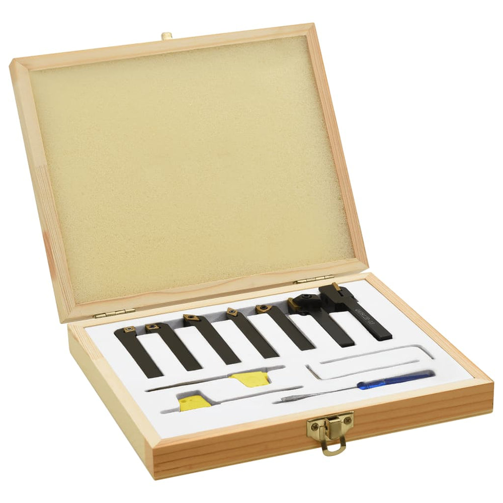 vidaXL Jeu de 12 burins à tourner avec plaquettes réversibles 8x8 mm 70 mm