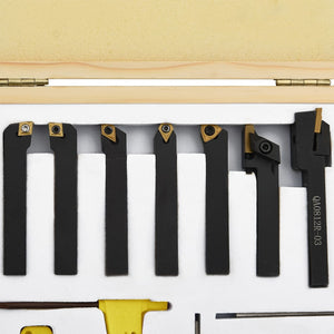 12-tlg. Drehmeißel-Set mit Wendeplatten 8x8 mm 70 mm