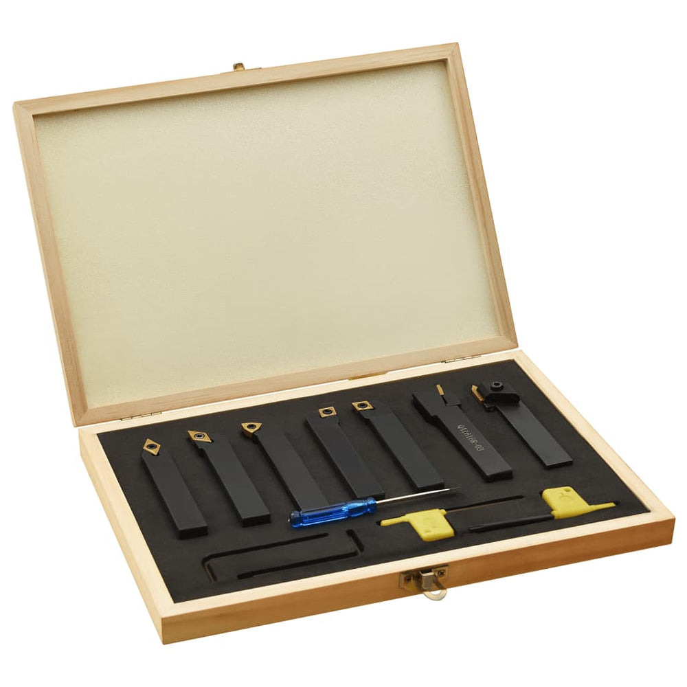 vidaXL Jeu de 12 burins de tour HSS avec plaquettes indexables 16x16 mm 100 mm