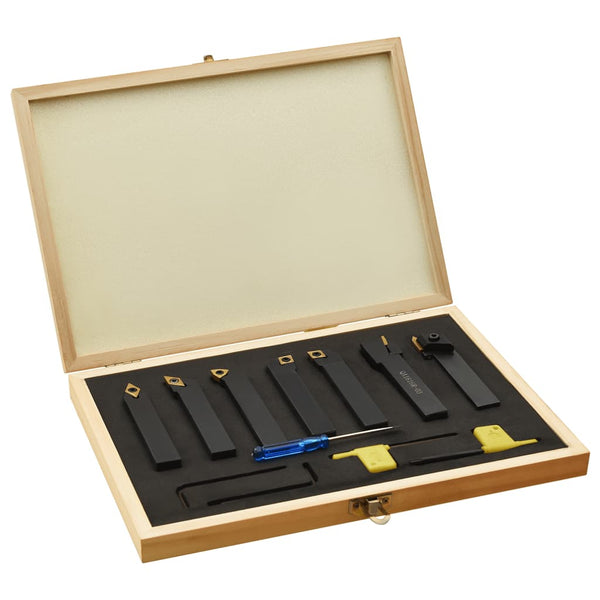 12-tlg. Drehmeißel-Set mit Wendeplatten 16x16 mm 100 mm