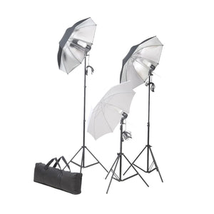 Fotostudio-Set mit Lampen-Set und Hintergrund