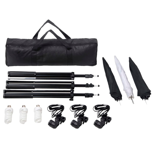 Fotostudio-Set mit Lampen-Set und Hintergrund