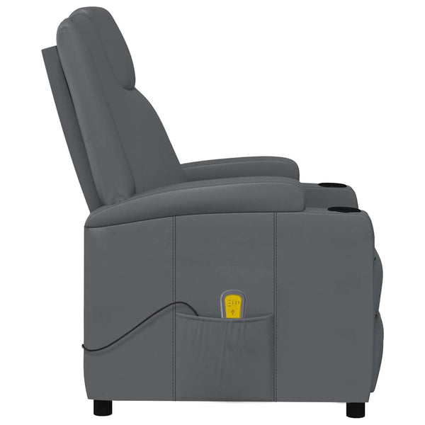 Massagesessel Anthrazit Kunstleder Relaxsessel