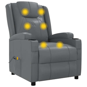 Massagesessel Anthrazit Kunstleder Relaxsessel