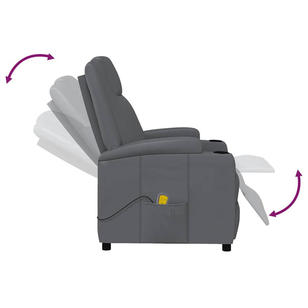 Massagesessel Anthrazit Kunstleder Relaxsessel