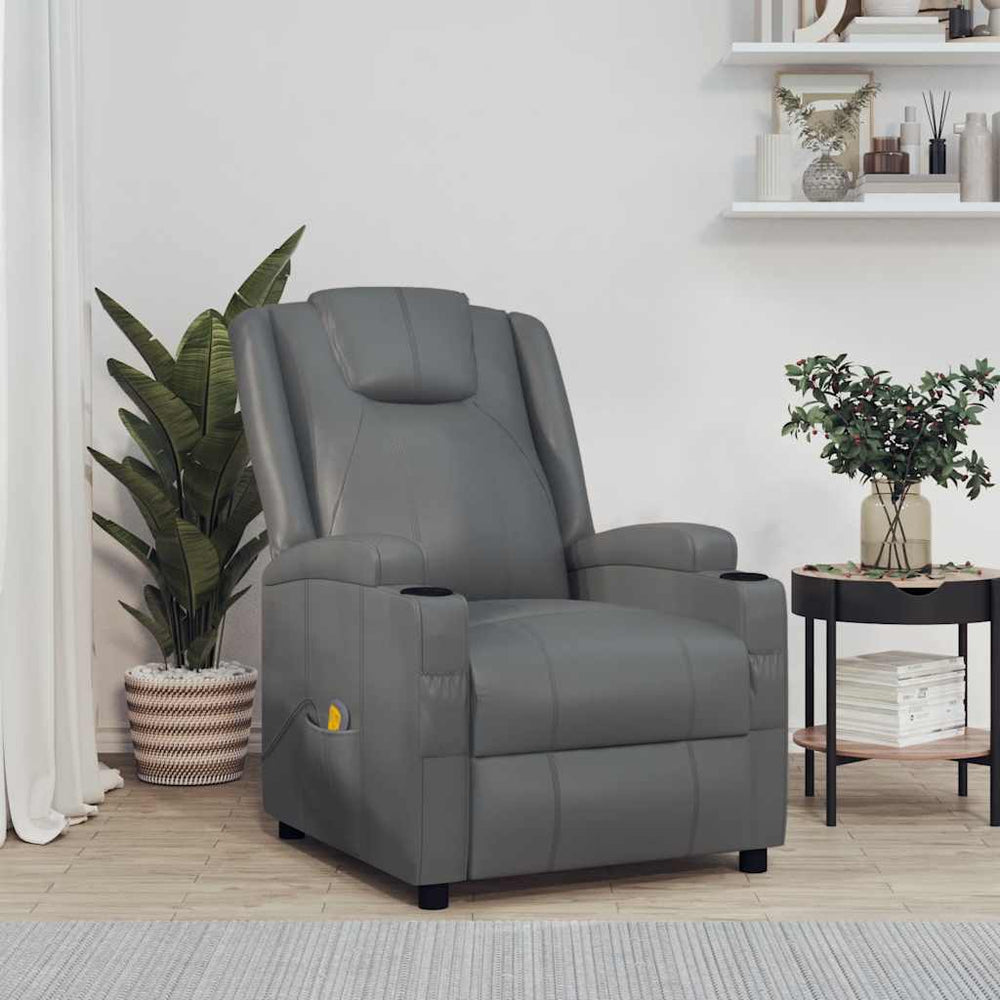 Massagesessel Anthrazit Kunstleder Relaxsessel