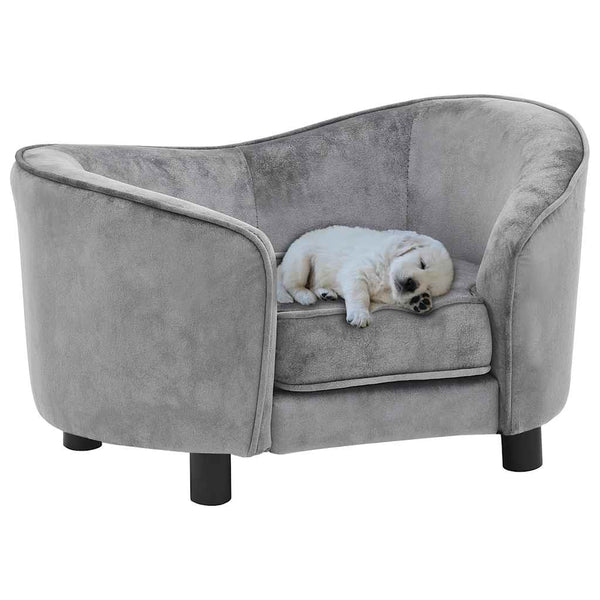 Hundesofa Grau 69x49x40 cm Plüsch