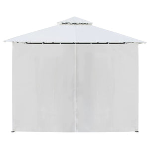Pavillon mit Vorhängen 600x298x270 cm Weiß 180g/m²