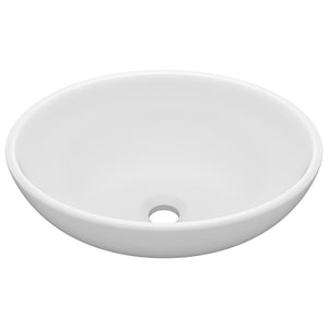 vidaXL Lavabo ovale de luxe blanc mat 40x33 cm céramique