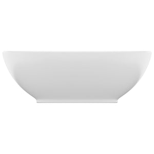 vidaXL Lavabo ovale de luxe blanc mat 40x33 cm céramique