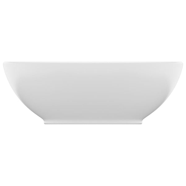 vidaXL Lavabo ovale de luxe blanc mat 40x33 cm céramique
