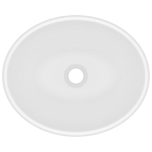 vidaXL Lavabo ovale de luxe blanc mat 40x33 cm céramique