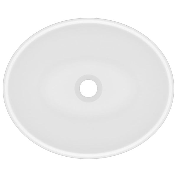 vidaXL Lavabo ovale de luxe blanc mat 40x33 cm céramique