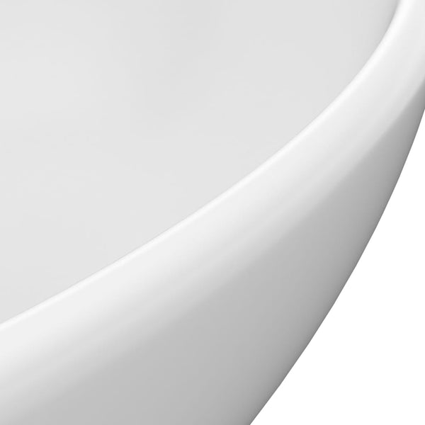 vidaXL Lavabo ovale de luxe blanc mat 40x33 cm céramique