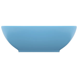 Luxuriöses Ovales Waschbecken Matt Hellblau 40x33 cm Keramik